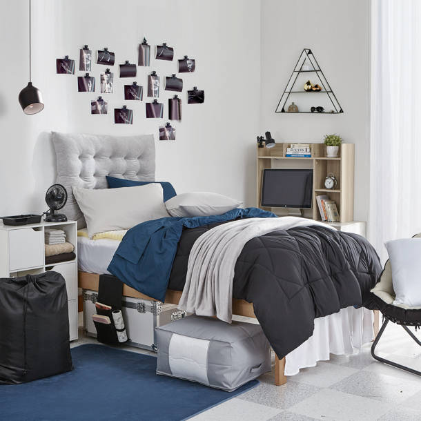 DormCo Rainha Plush Tufted Twin XL Dorm Headboard Wayfair